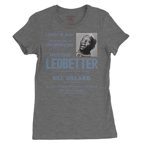 Lead Belly Poster Ladies T Shirt - Relaxed Fit - ladiesdeepheather