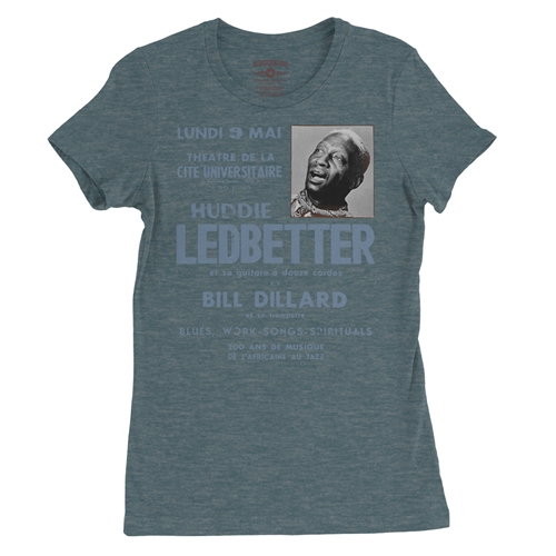 Lead Belly Poster Ladies T Shirt - Relaxed Fit - ladiesheatherdeepteal