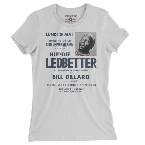 Lead Belly Poster Ladies T Shirt - Relaxed Fit - ladieswhite