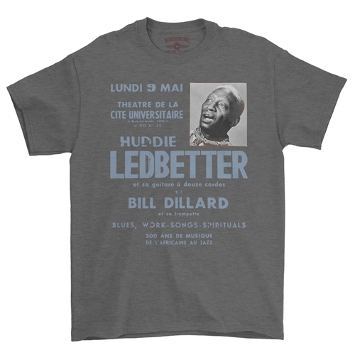 Lead Belly Poster T-Shirt - Classic Heavy Cotton - classicheathergrey