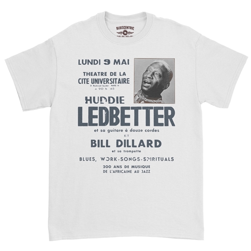 Lead Belly Poster T-Shirt - Classic Heavy Cotton - classicwhite