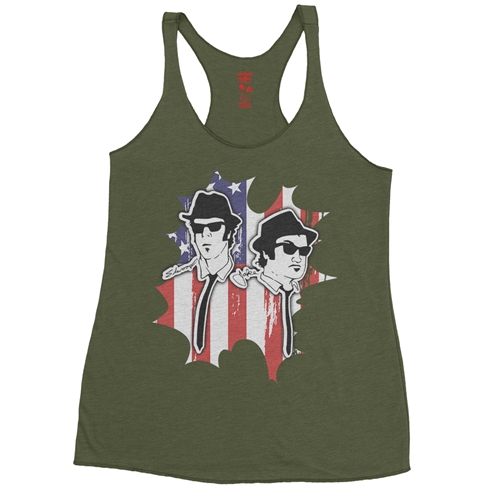 Patriotic Blues Brothers Racerback Tank - Women