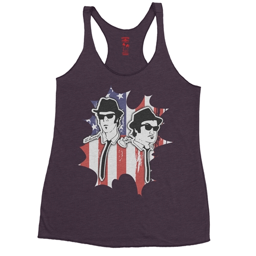 Patriotic Blues Brothers Racerback Tank - Women