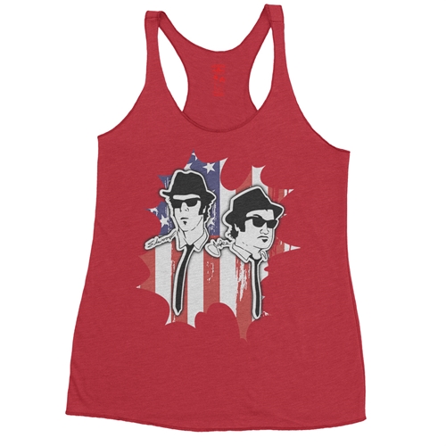 Patriotic Blues Brothers Racerback Tank - Women