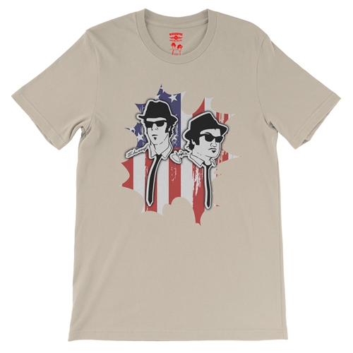 Patriotic Blues Brothers T-Shirt - Lightweight Vintage Style - vintagecream