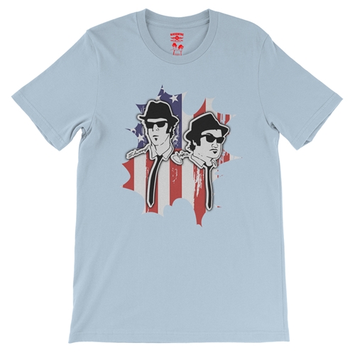 Patriotic Blues Brothers T-Shirt - Lightweight Vintage Style - vintagethrowbackblue