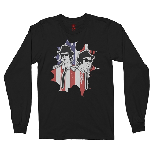 Patriotic Blues Brothers Long Sleeve T-Shirt - longsleeveblack