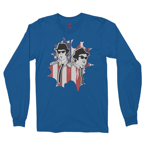 Patriotic Blues Brothers Long Sleeve T-Shirt - longsleeveblue