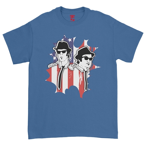 Patriotic Blues Brothers T-Shirt - Classic Heavy Cotton - classicroyalblue
