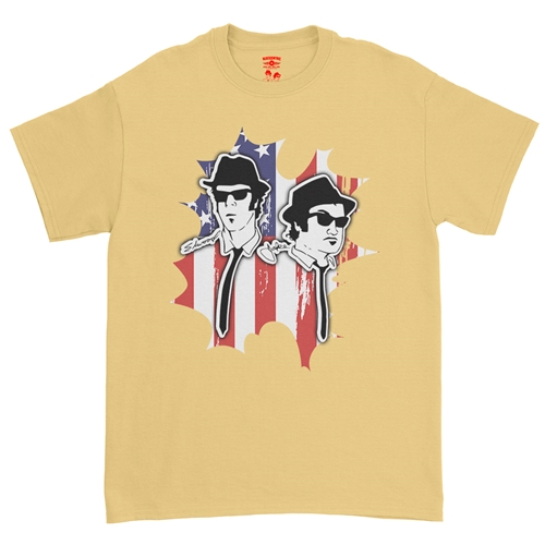 Patriotic Blues Brothers T-Shirt - Classic Heavy Cotton - classicyellow