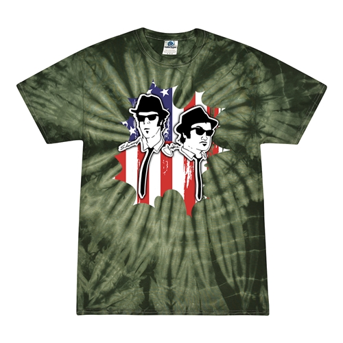 Patriotic Blues Brothers Tie-Dye T-Shirt - Green