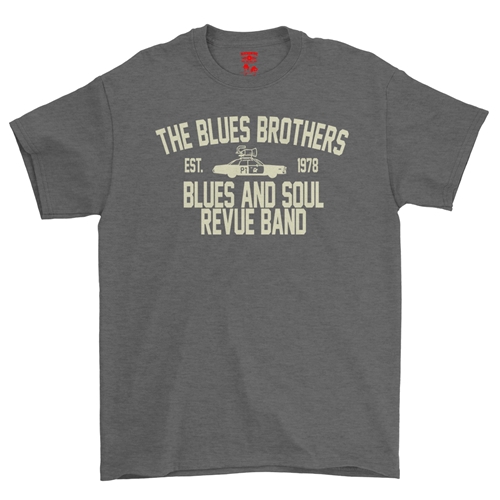 Blues Brothers Revue T-Shirt - Classic Heavy Cotton - classicheathergrey