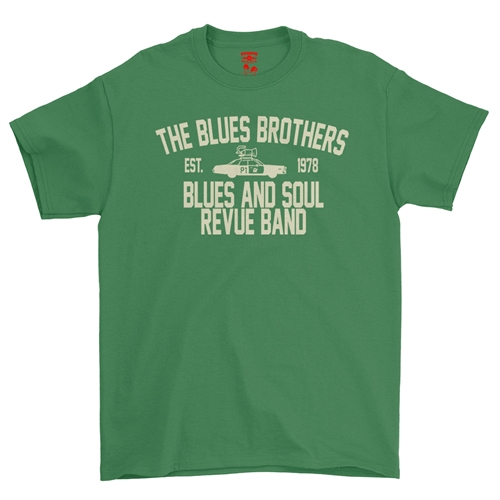 Blues Brothers Revue T-Shirt - Classic Heavy Cotton - classickellygreen