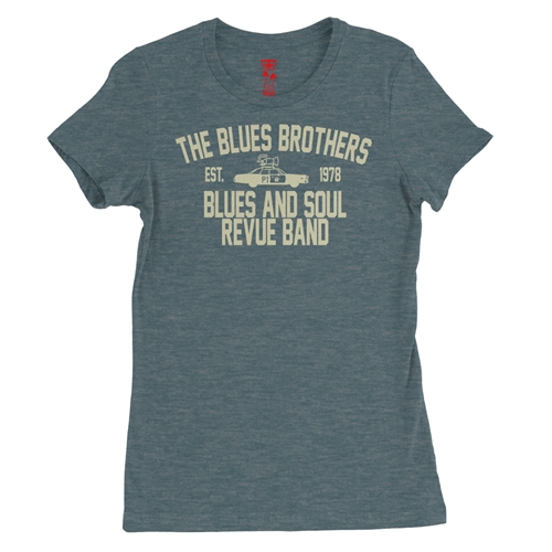 Blues Brothers Revue Ladies T Shirt - Relaxed Fit - ladiesheatherdeepteal
