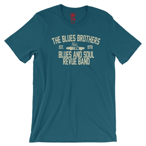 Blues Brothers Revue T-Shirt - Lightweight Vintage Style - vintagedeepteal