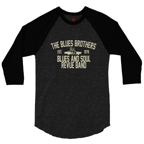 Blues Brothers Revue Baseball T-Shirt - raglanblackblacksleeve