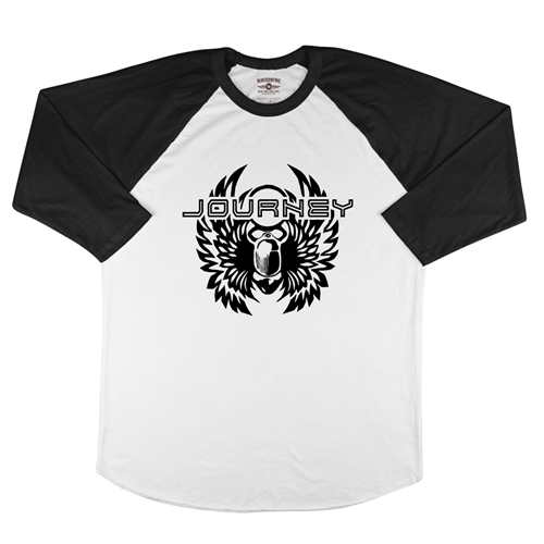 Black Journey Scarab Baseball T-Shirt - raglanwhiteblacksleeve