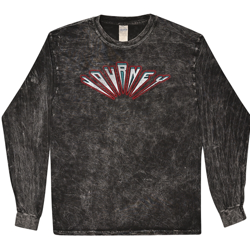 Journey Patriotic Logo Long Sleeve T-Shirt - Black Mineral Wash