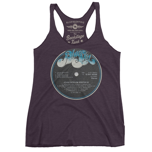 Johnny Winter Vinyl Record Racerback Tank - Women