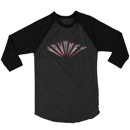 Journey Patriotic Logo Baseball T-Shirt - raglanblackblacksleeve