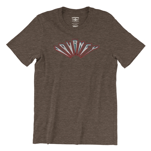 Journey Patriotic Logo T-Shirt - Lightweight Vintage Style - vintageheatherbrown