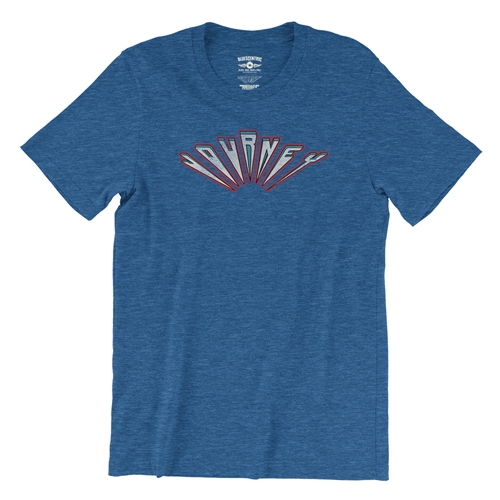 Journey Patriotic Logo T-Shirt - Lightweight Vintage Style - vintageheatherroyalblue