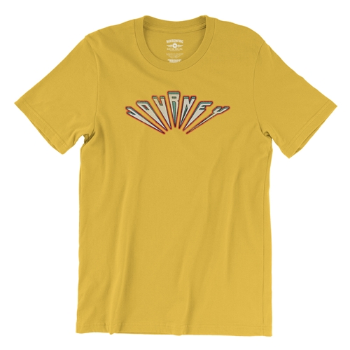Journey Patriotic Logo T-Shirt - Lightweight Vintage Style - vintagemaizeyellow