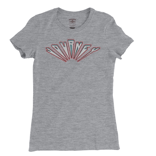 Journey Patriotic Logo Ladies T Shirt - Relaxed Fit - ladiesathleticheather