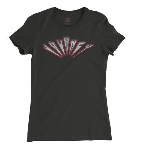 Journey Patriotic Logo Ladies T Shirt - Relaxed Fit - ladiesblack