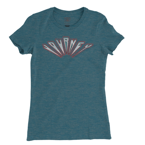 Journey Patriotic Logo Ladies T Shirt - Relaxed Fit - ladiesheatherdeepteal