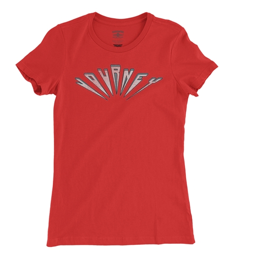 Journey Patriotic Logo Ladies T Shirt - Relaxed Fit - ladiesred