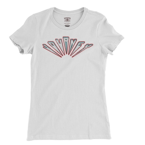 Journey Patriotic Logo Ladies T Shirt - Relaxed Fit - ladieswhite