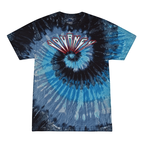Journey Patriotic Logo Tie-Dye T-Shirt - Blue