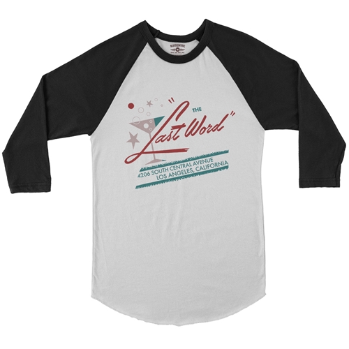 Last Word Club L.A. Baseball T-Shirt - raglanwhiteblacksleeve