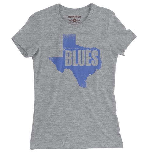 Texas Blues Ladies T Shirt - Relaxed Fit - ladiesathleticheather