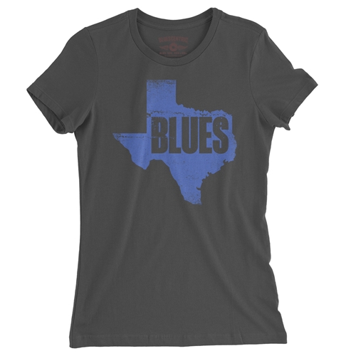 Texas Blues Ladies T Shirt - Relaxed Fit - ladiessmoke