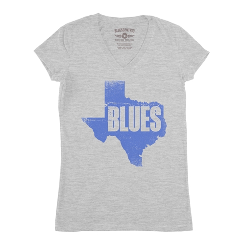 Texas Blues V-Neck T Shirt - Women