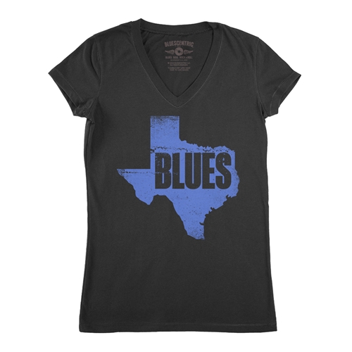 Texas Blues V-Neck T Shirt - Women