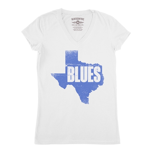 Texas Blues V-Neck T Shirt - Women