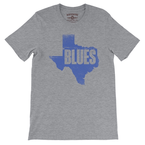 Texas Blues T-Shirt - Lightweight Vintage Style - vintageathleticheather