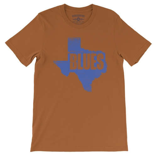 Texas Blues T-Shirt - Lightweight Vintage Style - vintageburntorange
