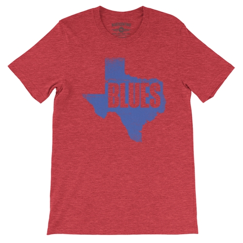 Texas Blues T-Shirt - Lightweight Vintage Style - vintageheatherred