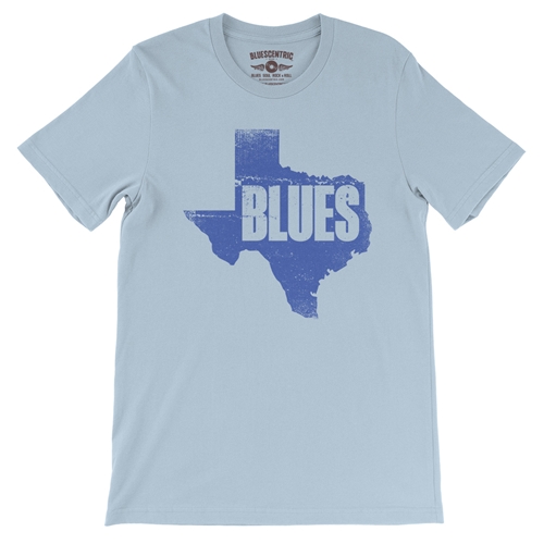 Texas Blues T-Shirt - Lightweight Vintage Style - vintagethrowbackblue