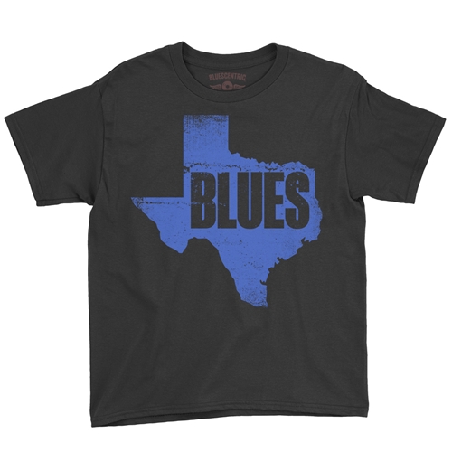 Texas Blues Youth T-Shirt - Lightweight Vintage Children & Toddlers - youthblack