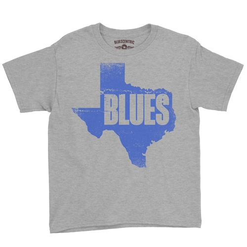 Texas Blues Youth T-Shirt - Lightweight Vintage Children & Toddlers - youthheatherathletic