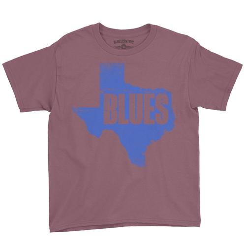 Texas Blues Youth T-Shirt - Lightweight Vintage Children & Toddlers - youthheathermaroon