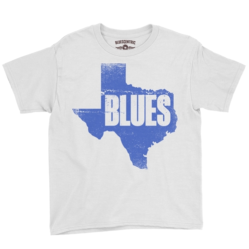 Texas Blues Youth T-Shirt - Lightweight Vintage Children & Toddlers - youthwhite
