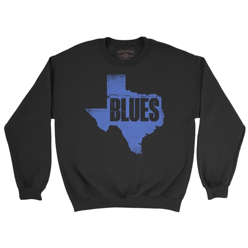 Texas Blues Crewneck Sweatshirt - crewneckblack