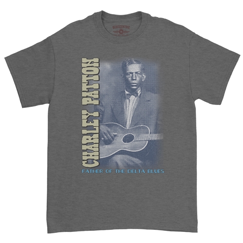 Charley Patton Blues T-Shirt - Classic Heavy Cotton - classicheathergrey