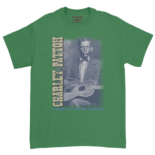 Charley Patton Blues T-Shirt - Classic Heavy Cotton - classickellygreen
